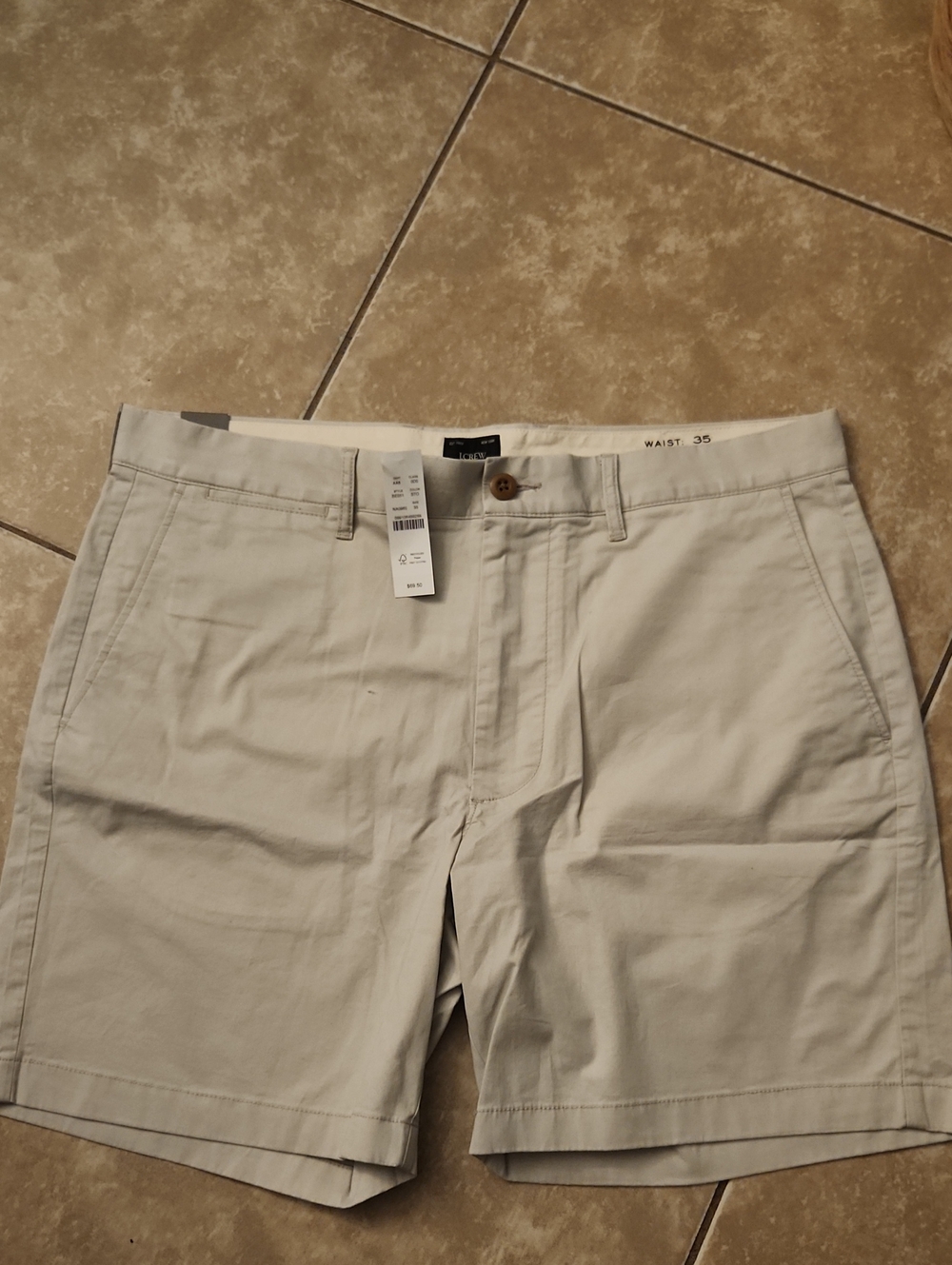 J. Crew Men’s Flat Front Shorts in Light Khaki